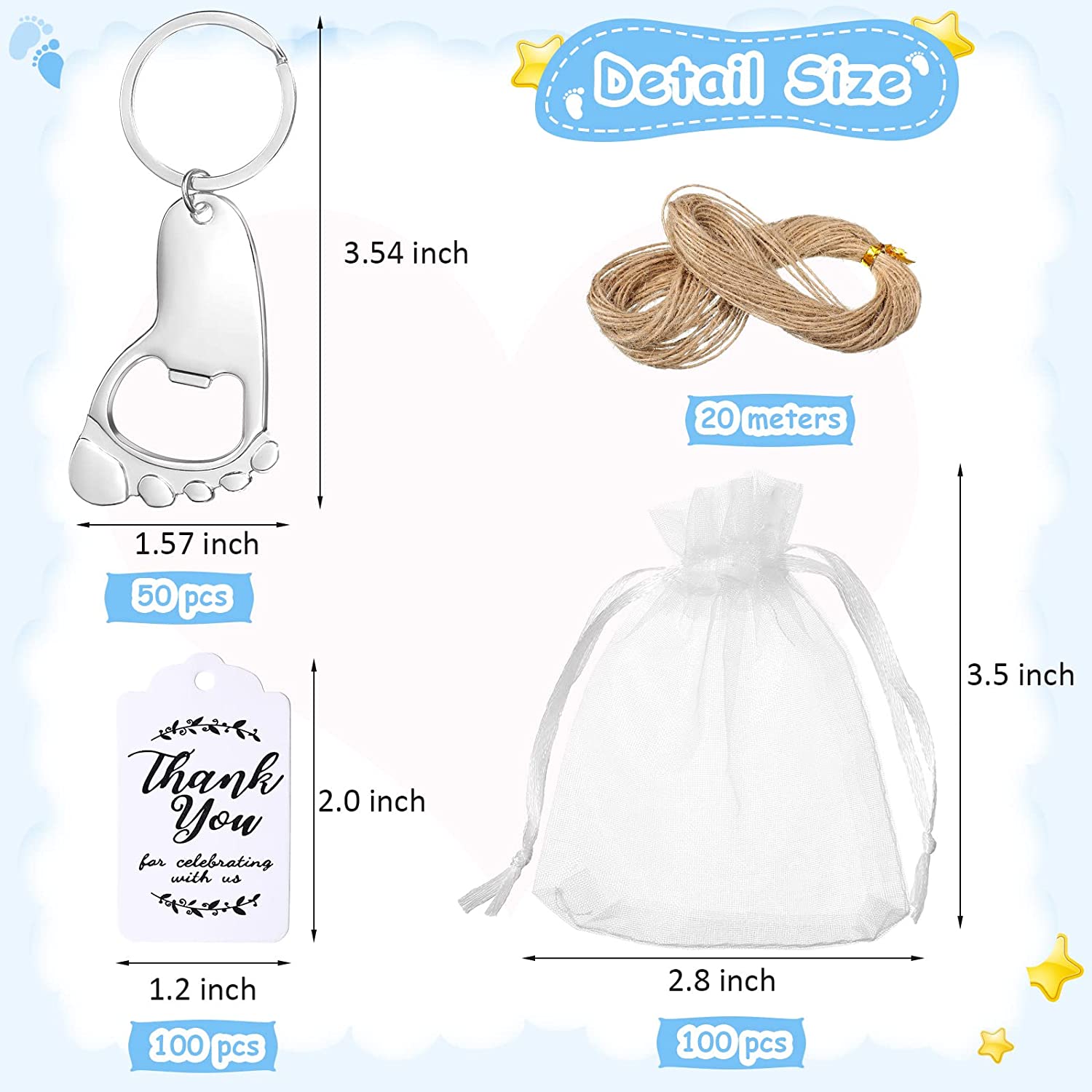 Bộ 50 Móc Khóa Dấu Chân Bé Kèm - đánh giá và giá Zwitsal Baby Products